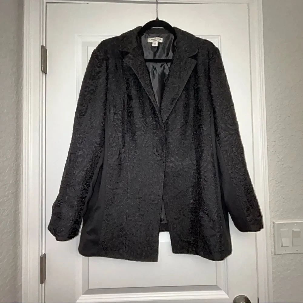 Coldwater Creek Shaped Textured Print Long Sleeve Jacket